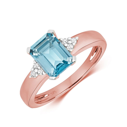 4 Prong Emerald Rose Gold Twilight bands Naturally Mined Diamond Engagement Rings