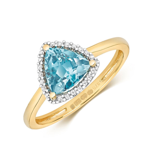4 Prong Trillion Yellow Gold Radiance radiance Naturally Mined Diamond Engagement Rings