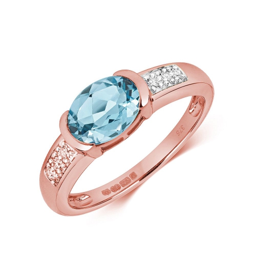 4 Prong Oval Rose Gold Aurora clasp Naturally Mined Diamond Engagement Rings