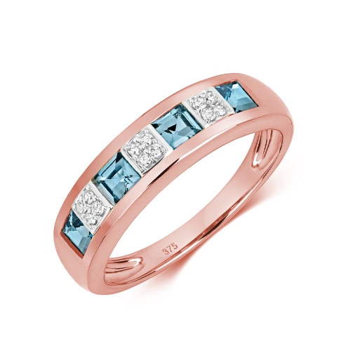 Channel Setting Round Rose Gold Cluster diamond and princess Lab Grown Diamond Rings