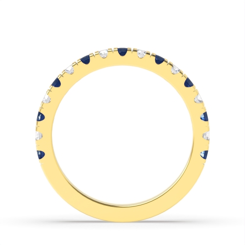 4 Prong Round Yellow Gold Gemstone Diamond Ring
