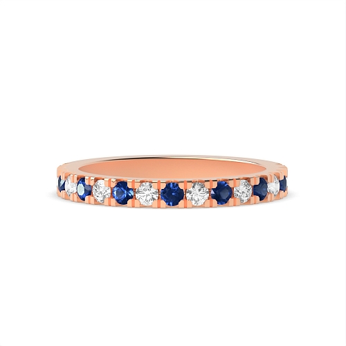4 Prong Round Rose Gold Zenith bands Diamond Rings