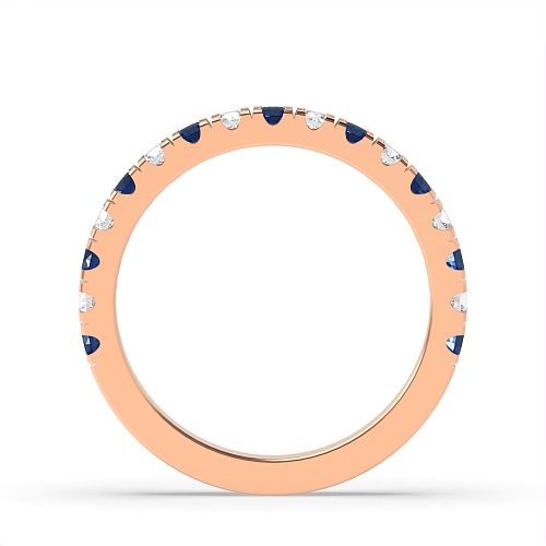 4 Prong Round Rose Gold Zenith bands Diamond Rings