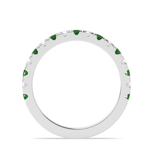 4 Prong Round Zenith bands Emerald Diamond Rings