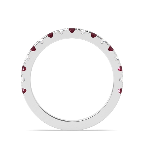 4 Prong Round Zenith bands Ruby Diamond Rings