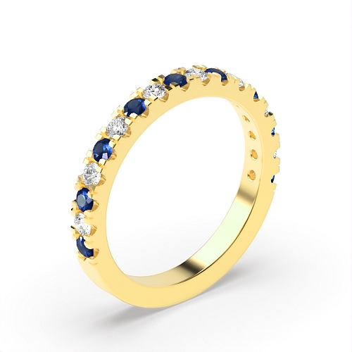4 Prong Round Yellow Gold Zenith bands Diamond Rings