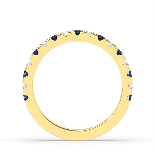 4 Prong Round Yellow Gold Zenith bands Diamond Rings