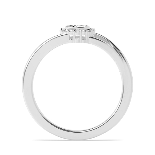 Bezel Setting Round Illusion split shoulder Engagement Rings