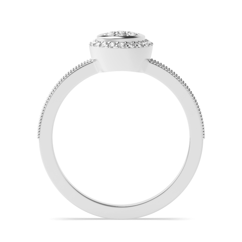 4 Prong Round Milligrain halo cluster Moissanite Engagement Rings