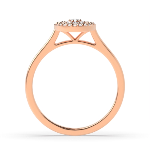 4 Prong Round Rose Gold Miligrain Engagement Rings