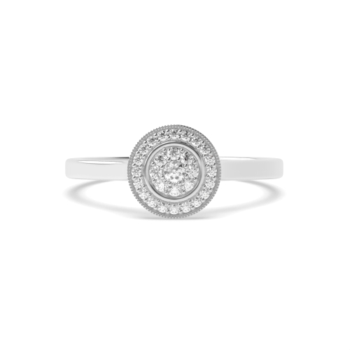 4 Prong Round Miligrain Moissanite Engagement Rings