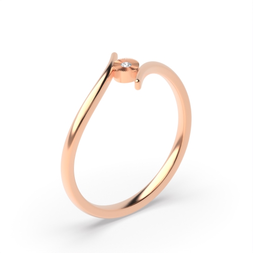 4 Prong Round Rose Gold twisted Illusion Set Engagement Rings