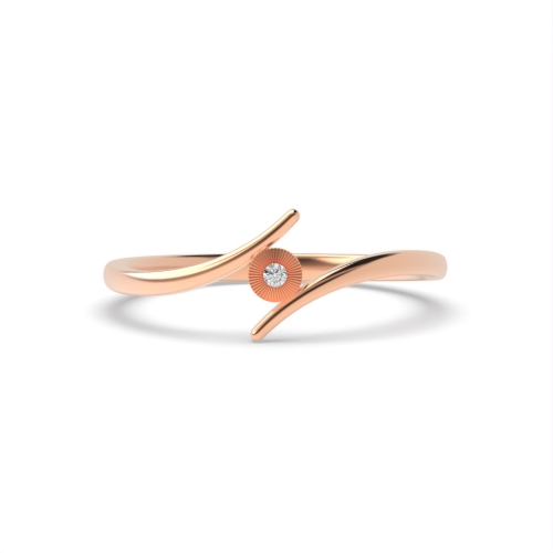 4 Prong Round Rose Gold twisted Illusion Set Engagement Rings