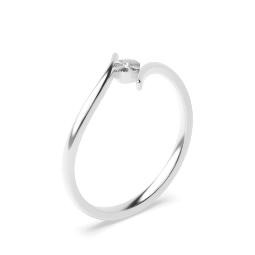 4 Prong Round Silver twisted Illusion Set Engagement Rings