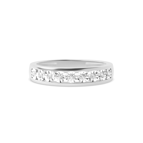Illusion Set Half Eternity Diamond Ring (4.0mm, 3.0mm)