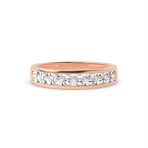 Channel Setting Round Rose Gold Channelled illusion set Illusion Set Diamond Rings