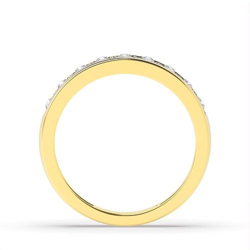 Channel Setting Round Yellow Gold Channelled illusion set Illusion Set Diamond Rings