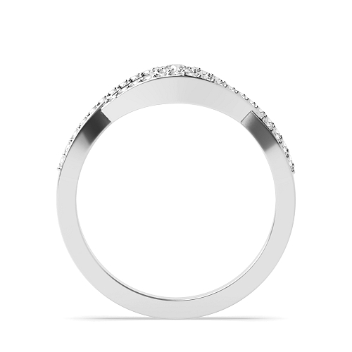 4 Prong Round Silver Twisted shoulder cluster Unusual Engagement Rings