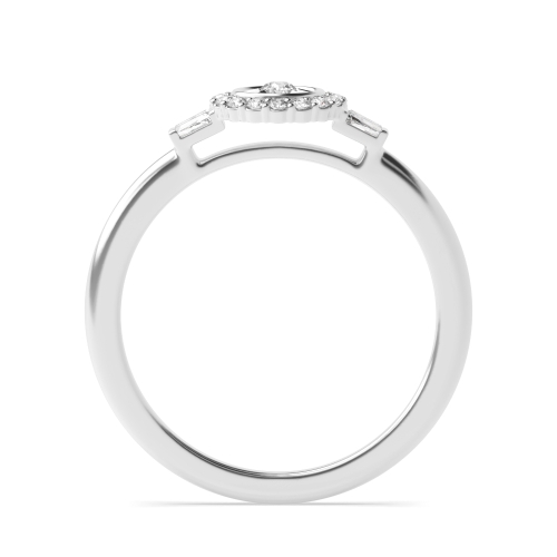 4 Prong Round Illusion Halo Engagement Ring
