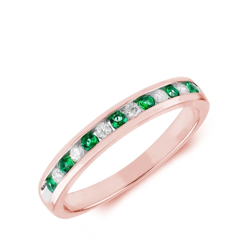 Channel Setting Round Rose Gold 2.00mm diamond and Lab Grown Diamond Rings