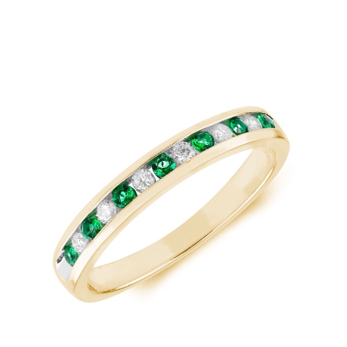 Channel Setting Round Yellow Gold 2.00mm diamond and Lab Grown Diamond Rings