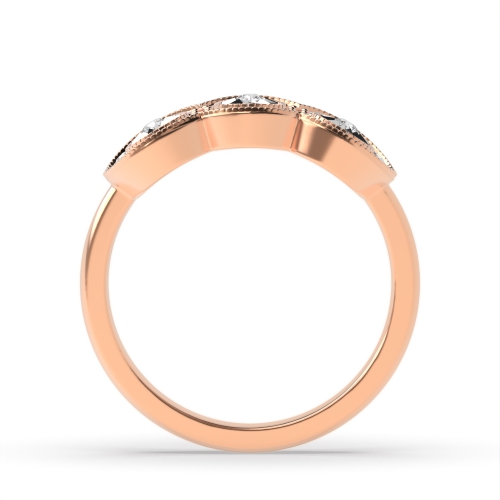 4 Prong Round Rose Gold illusion set Halo Engagement Rings
