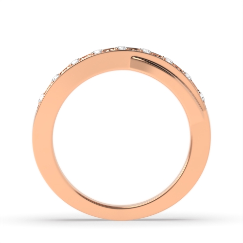 Channel Setting Round Rose Gold Illusion set Eternity Diamond Rings