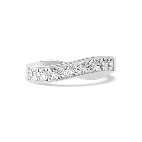 Channel Setting Round Platinum Illusion set Eternity Diamond Rings