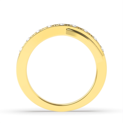 Channel Setting Round Yellow Gold Illusion set Eternity Diamond Rings