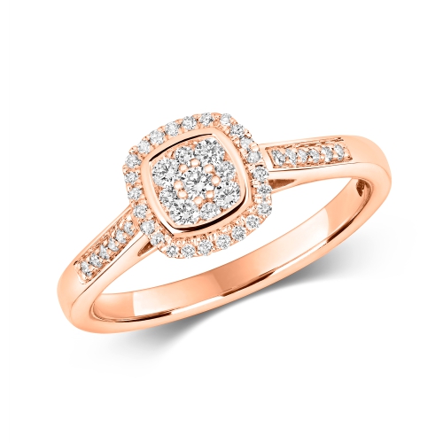 4 Prong Round Rose Gold Classic cushion shaped halo Engagement Rings