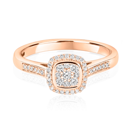 4 Prong Round Rose Gold Classic cushion shaped halo Engagement Rings
