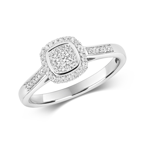 4 Prong Round Classic cushion shaped halo Moissanite Engagement Rings