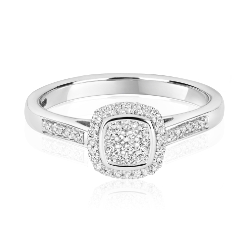 4 Prong Round Classic cushion shaped halo Moissanite Engagement Rings