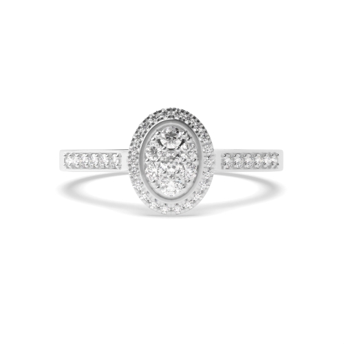 4 Prong Round Oval shaped halo Moissanite Engagement Rings