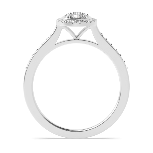 4 Prong Round Oval shaped halo Moissanite Engagement Rings