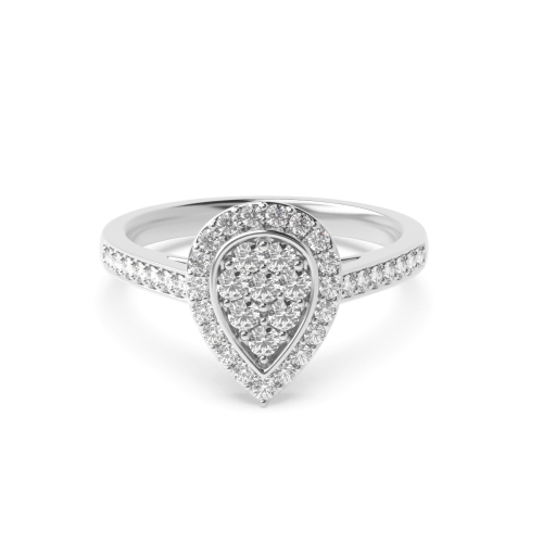 4 Prong Round Classic Cluster Diamond Ring