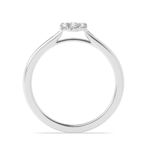 4 Prong Round Spilt shoulder flower shaped Naturally Mined Diamond Engagement Rings