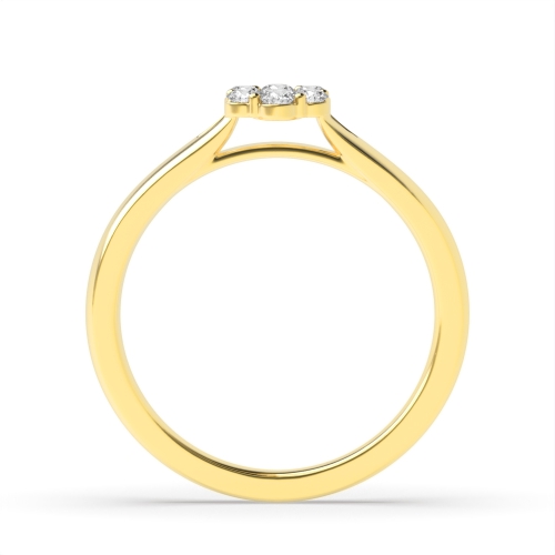 4 Prong Round Yellow Gold Cluster Diamond Ring