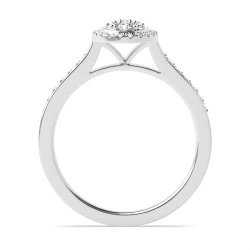 4 Prong Round Halo oval shaped Naturally Mined Diamond Engagement Rings