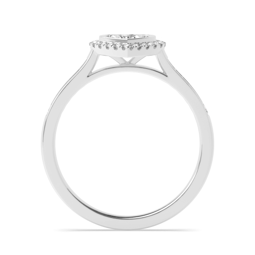4 Prong Round Heart shaped halo Naturally Mined Diamond Engagement Rings