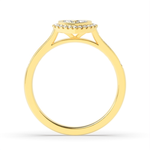 4 Prong Round Yellow Gold Cluster Diamond Ring