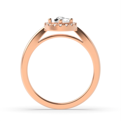 4 Prong Round Rose Gold Brilliant Illusion Set Engagement Rings