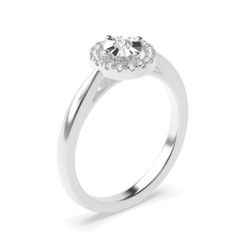 4 Prong Round Cluster Engagement Ring