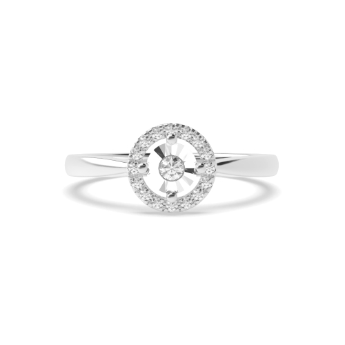 4 Prong Round Cluster Engagement Ring