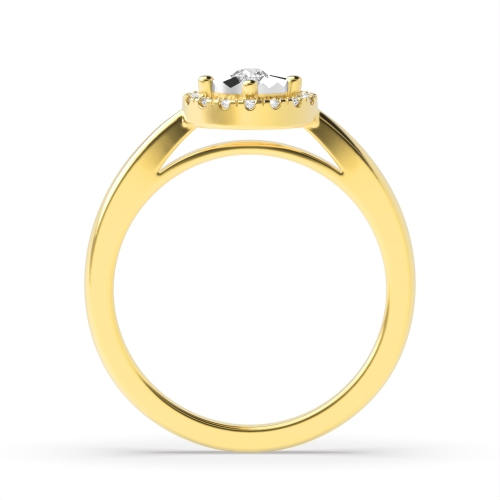 4 Prong Round Yellow Gold Brilliant Cluster Engagement Rings