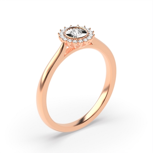 4 Prong Round Rose Gold Radiant Engagement Rings