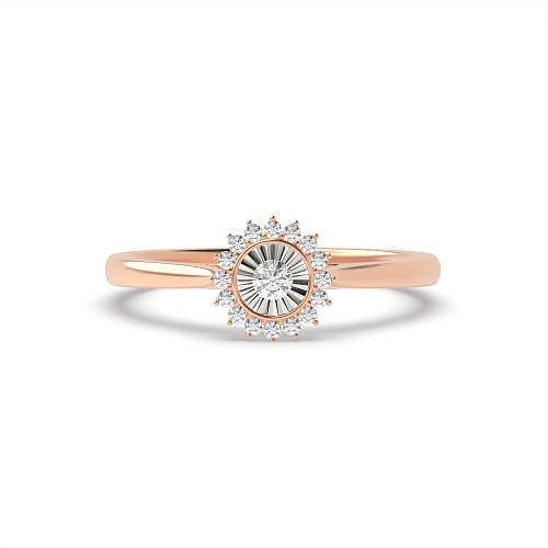 4 Prong Round Rose Gold Radiant Engagement Rings