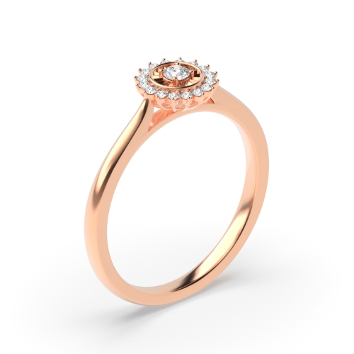 4 Prong Round Rose Gold Radiant Illusion Set Engagement Rings