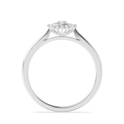 4 Prong Round Silver Radiant Illusion Set Engagement Rings