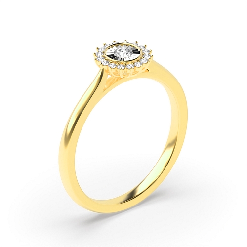 4 Prong Round Yellow Gold Radiant Engagement Rings